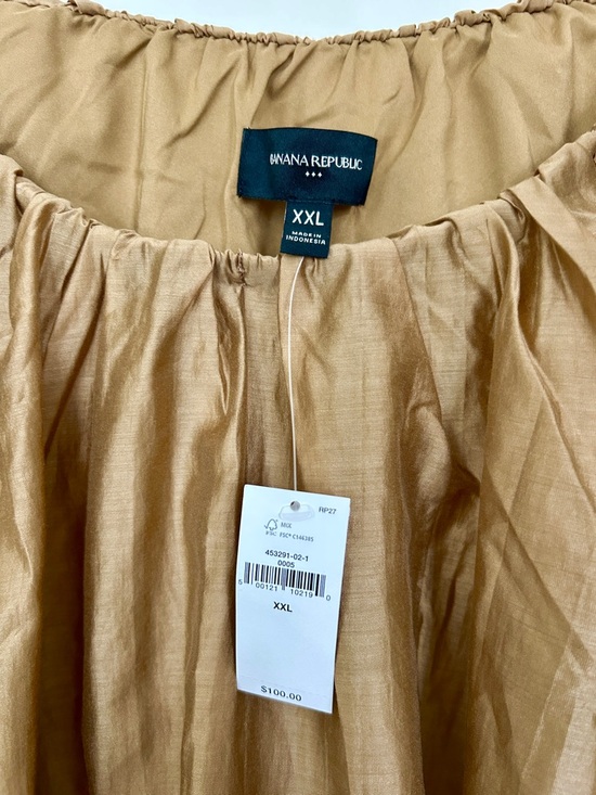 Gold-tone Blouse Top Banana Republic Balloon Sleeves - Picture 3 of 11